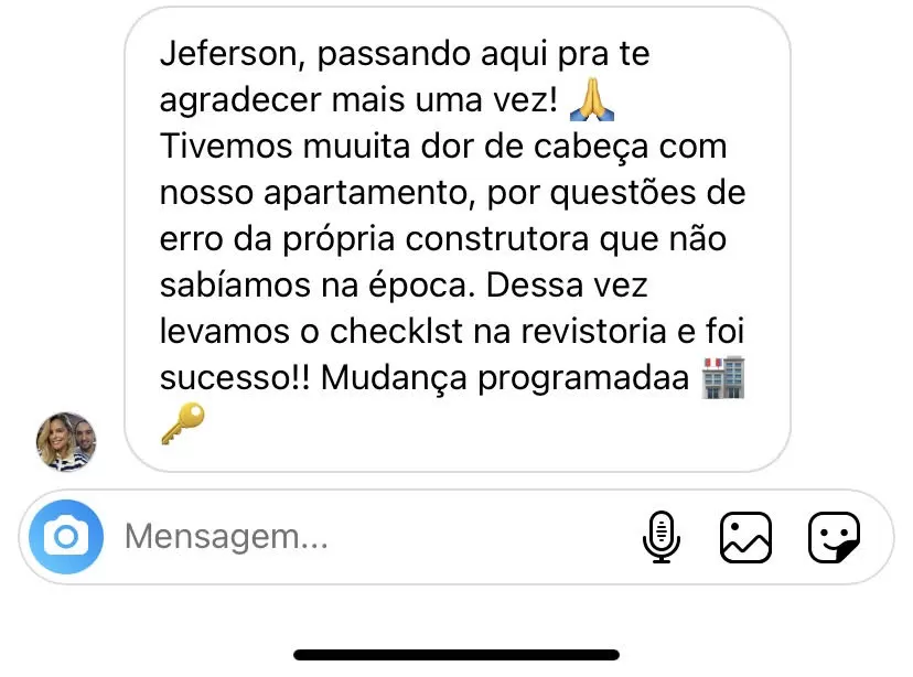 Depoimento real apresentado na página original